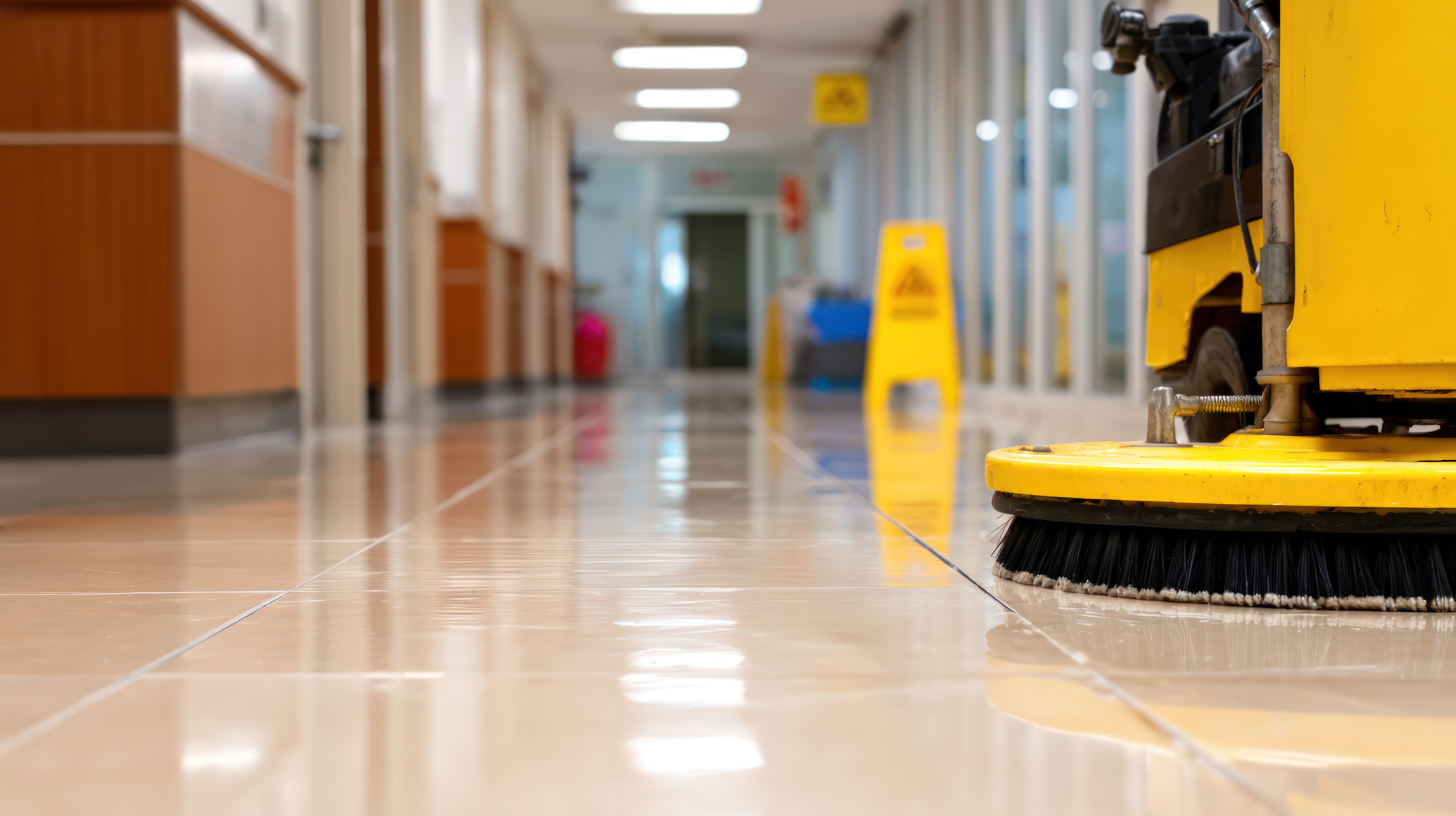 Building maintenance technician servicing HVAC unit on rooftop